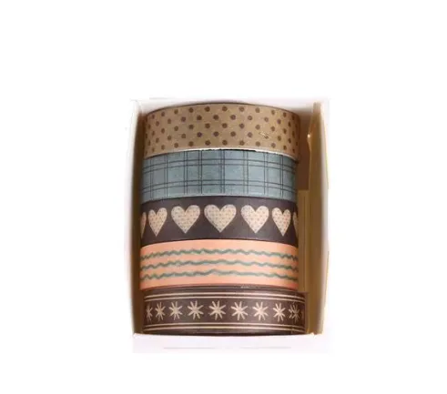 Teal & Tan Washi Tape Set (5 Rolls)