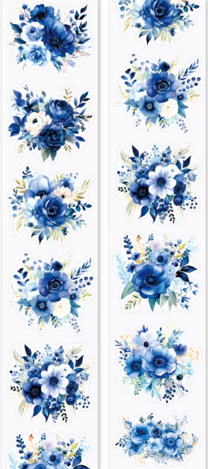 Fragrant Flower Shop - Blue Midnight Floral PET Tape Roll