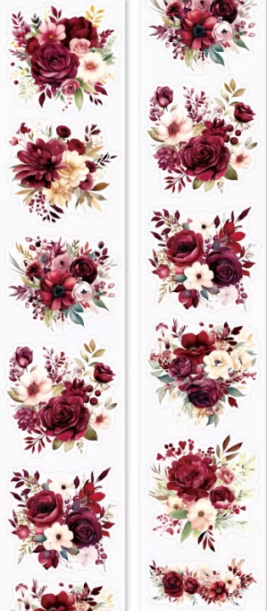 Fragrant Flower Shop - Rose Color Floral PET Tape Roll