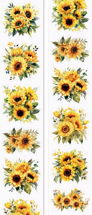 Fragrant Flower Shop - Sun Flowers Floral PET Tape Roll