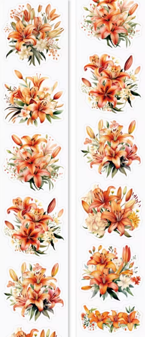 Fragrant Flower Shop - Warm Lilies Floral PET Tape Roll