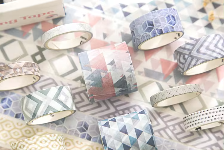 Frosted Geometry Washi Tape Set (10 Rolls)