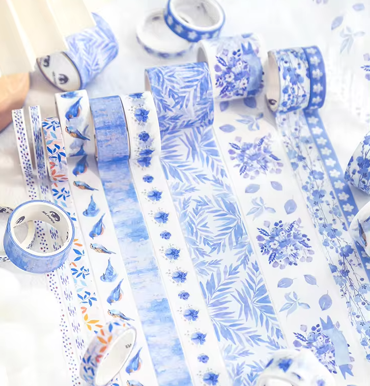 Blue Porcelain Washi Tape Set (10 Rolls)