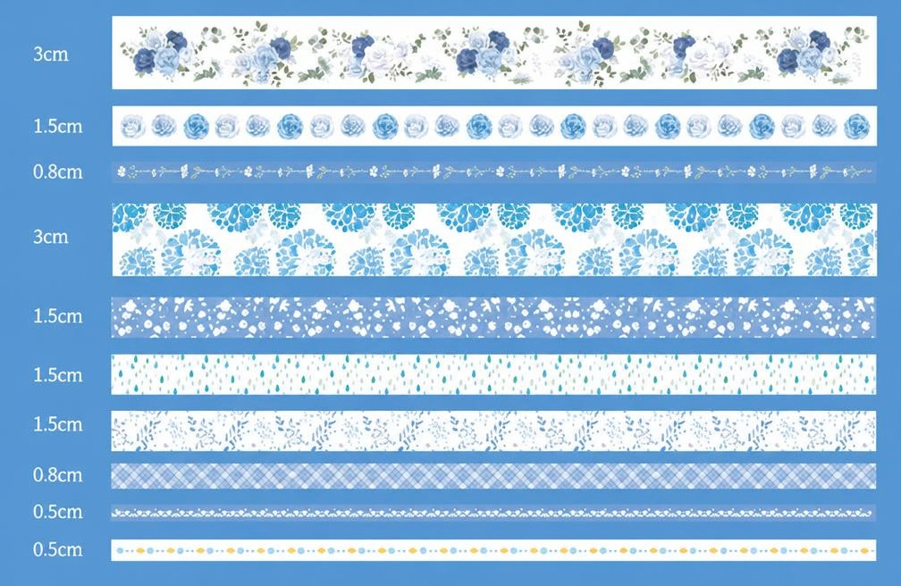 Rainy Day Hydrangea Washi Tape Set (10 Rolls)