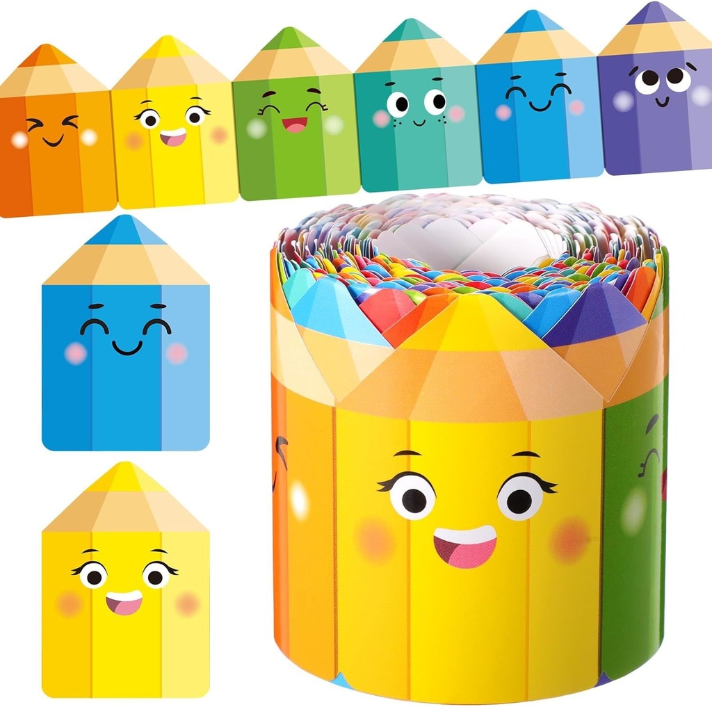 10m Smiley Pencil Faces Self-Adhesive Bulletin Board Border