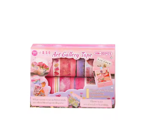 Art Gallery Washi Tape Set – Pink Edition (12 Rolls)