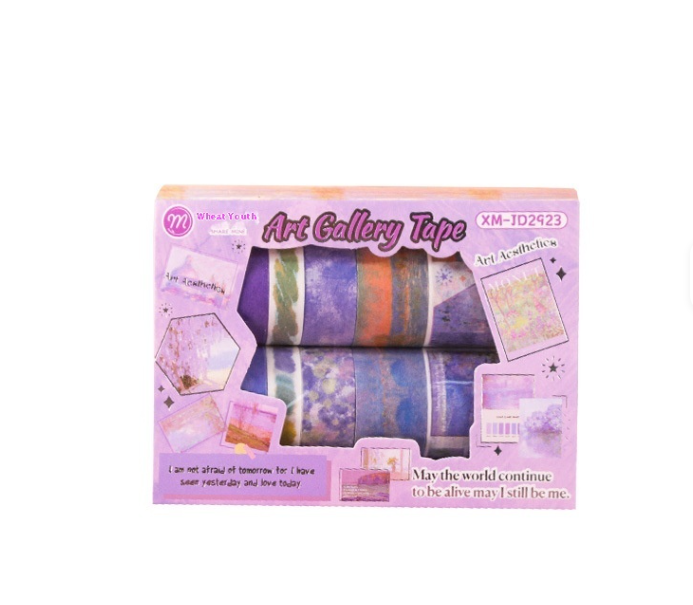 Art Gallery Washi Tape Set – Purple Edition (12 Rolls)