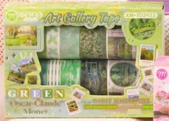 Art Gallery Washi Tape Set – Green Edition (12 Rolls)