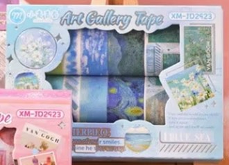 Art Gallery Washi Tape Set – Blue Edition (12 Rolls)