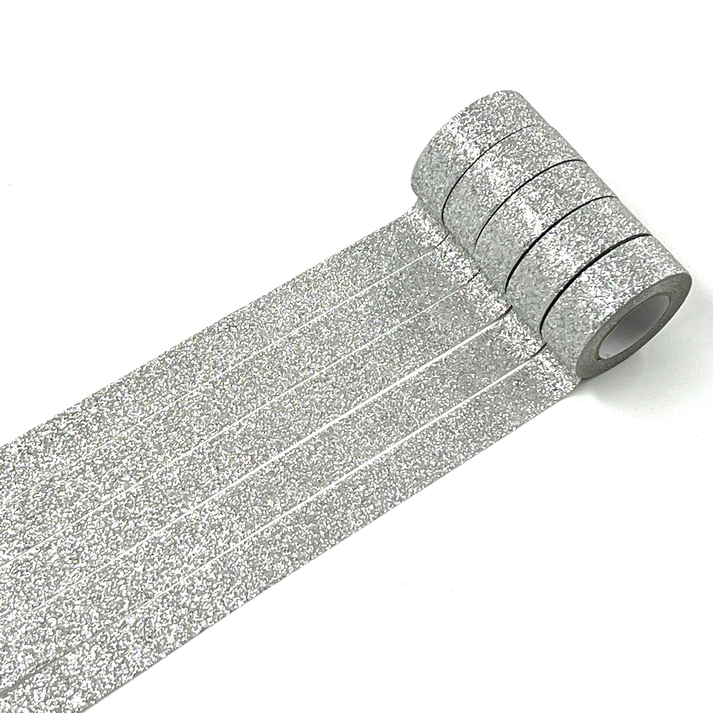 Glitter Washi Tape – Silver Shimmer