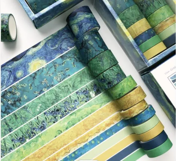 Starry Night Art Washi Tape Set (12 Rolls)