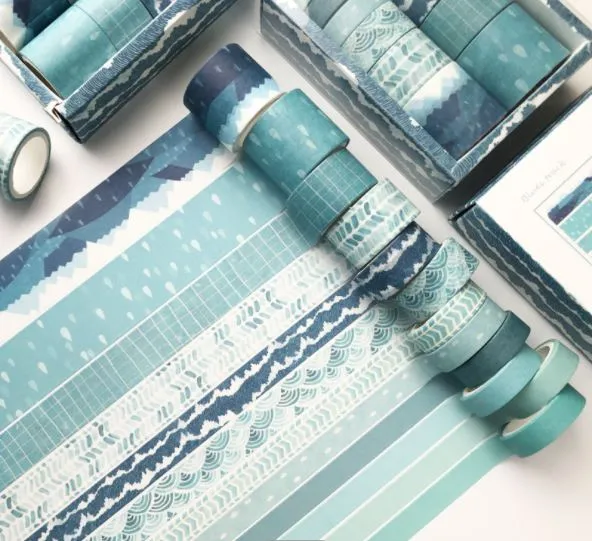 Blues Tracks -12 washi tape Set