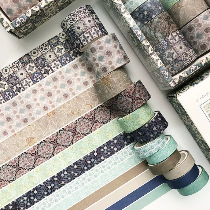 Moroccan Tile Washi Tape Set (12 Rolls)