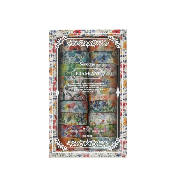 Washi Wonderland - Fragrant Wild Meadow Washi Tape Set (18 Rolls)